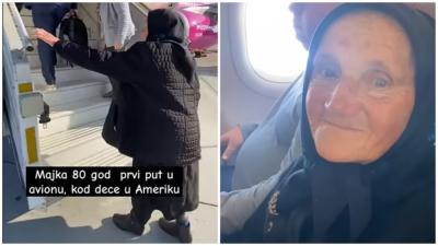 Prekrstila se i ušla: Snimak bake koja leti avionom rasplakao Srbiju