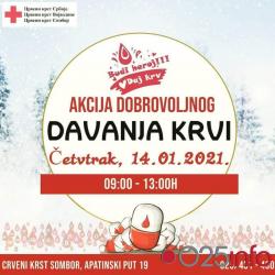 Akcija dobrovoljnog davanja krvi 14. januara