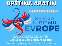 U SUBOTU AUDICIJA ZA APATINSKOG PREDSTAVNIKA U MANIFESTACIJI „SRBIJA U RITMU EVROPE“