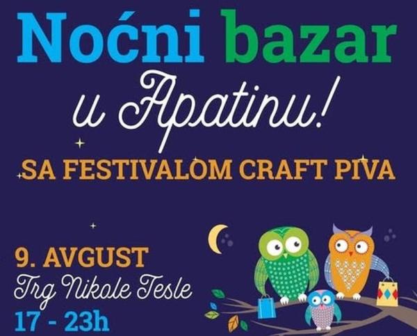 Prvi Noćni bazar u Apatinu na trgu Nikole Tesle